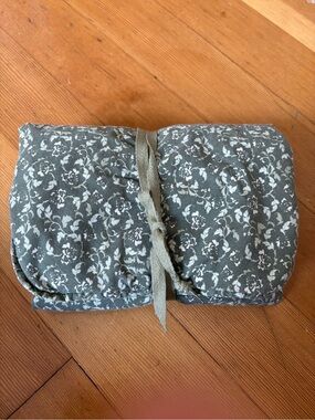 Floral Gray Quilted Roll-Up Baby Changing Pad